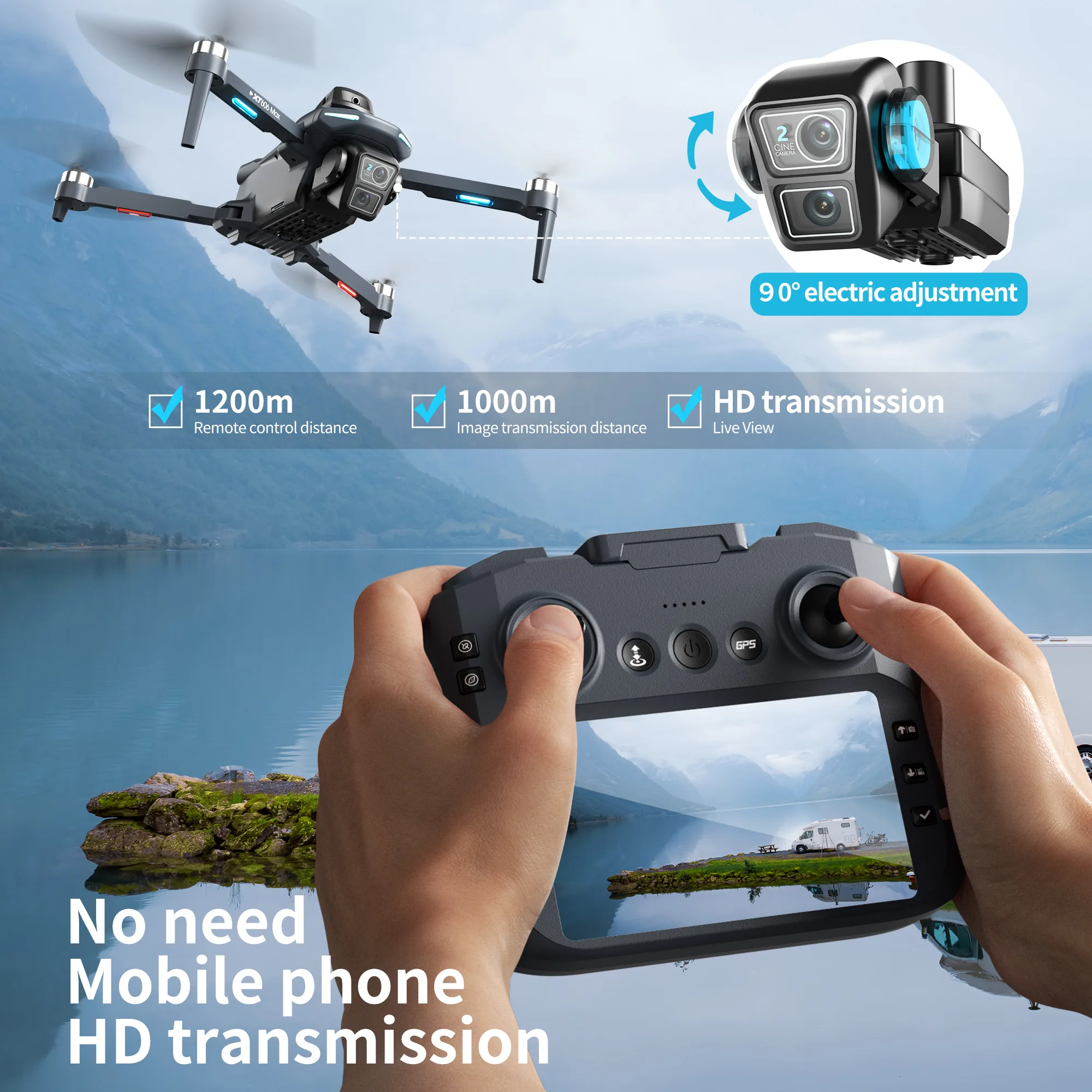 Original XT606 MAX GPS Drone 4 - огляд і ціна Jjrc Drone X12